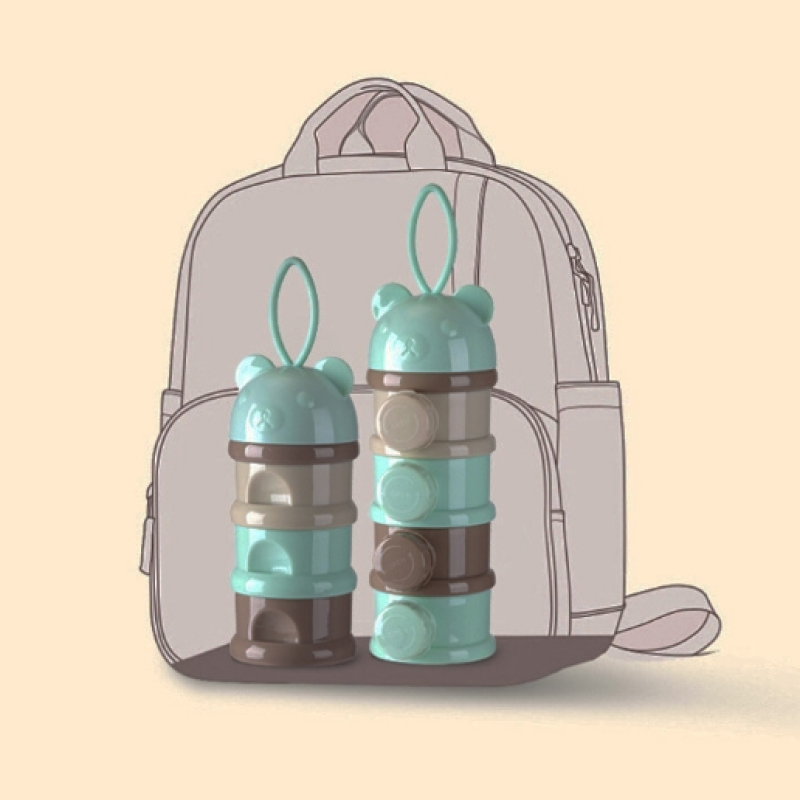 Portable Snack Box Factory - OEM Cartoon Bear Milk Powder Container