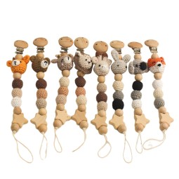 Hand Crochet Pacifier Clip Supplier - OEM Beaded Dummy Holder Chain