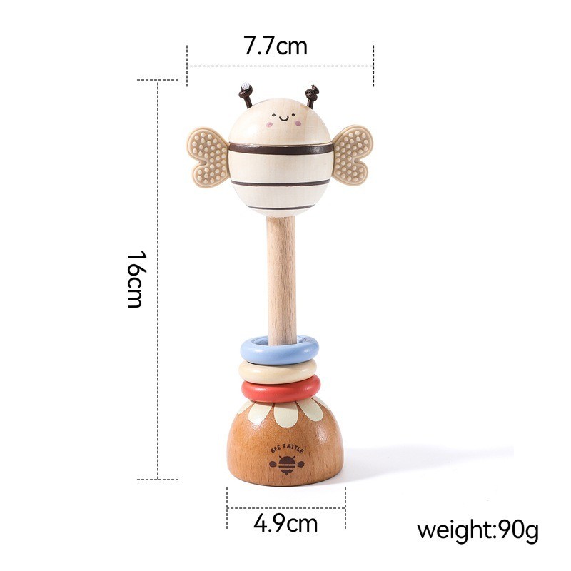 Toddler Rattle Toy Manufacturer - OEM Wooden Bee Silicone Teether