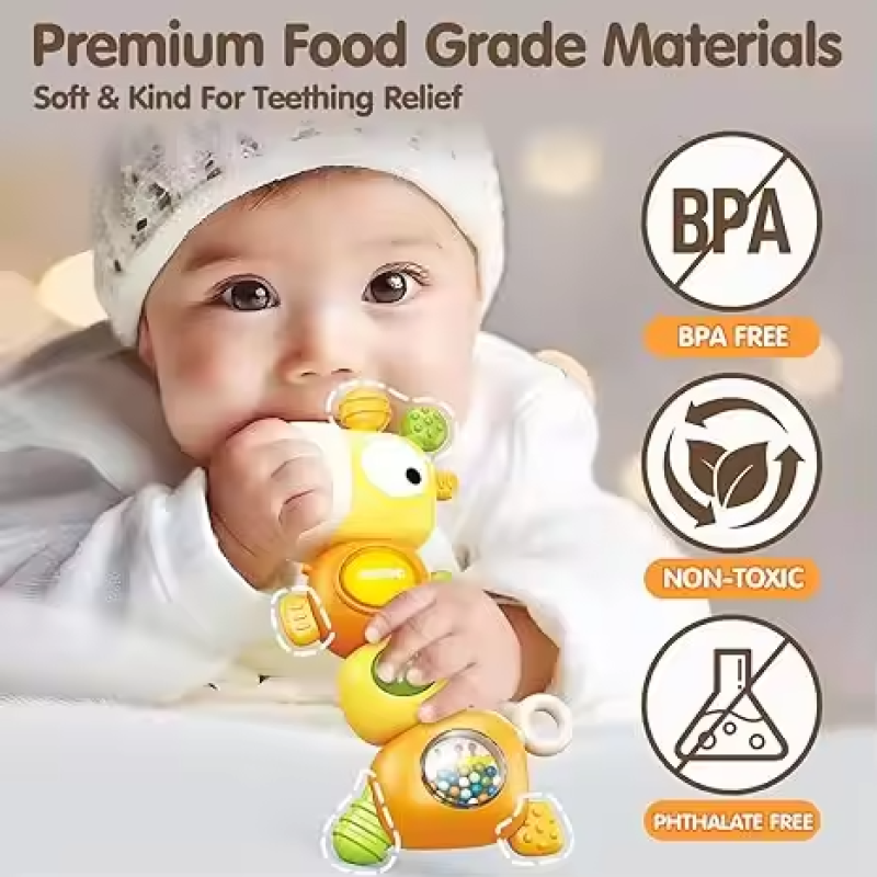 Giraffe Teething Toy Supplier - OEM Ringbell Chew Toy Pain Relief