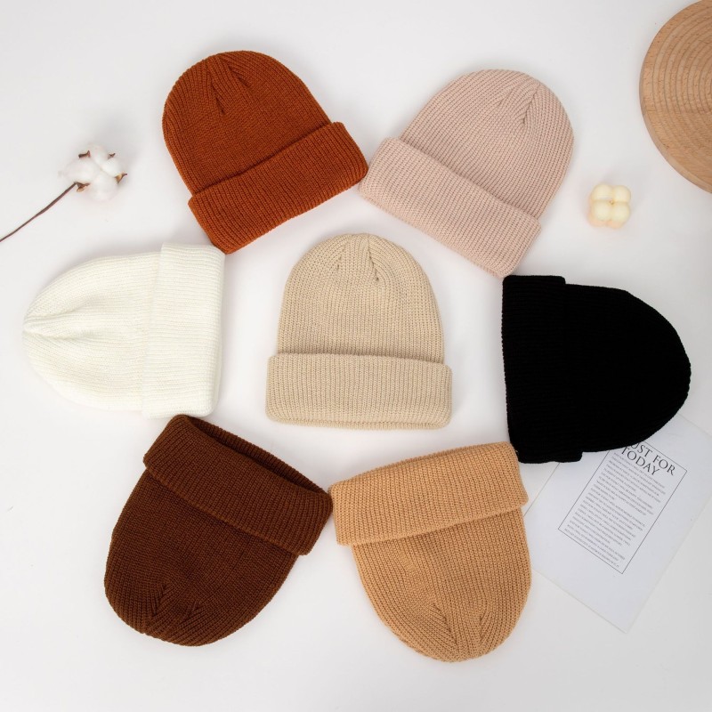 Baby Knitted Hat Manufacturer - OEM Solid Color Warm Soft Beanie