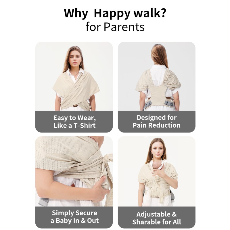 Adjustable Baby Carrier Factory - OEM Soft Breathable Wrap Sling