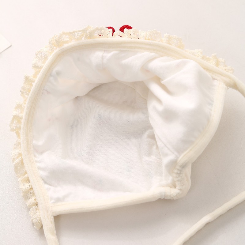 Cute Cotton Hat Supplier - OEM Bow Lace Trim Newborn Beanie