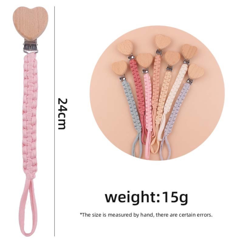 Pacifier Holder Supplier - OEM Fabric Bead Wooden Holder Clip
