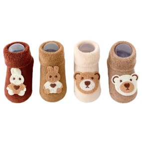 Baby Slipper Socks Manufacturer - OEM Non Skid Grip Cotton Bear Socks