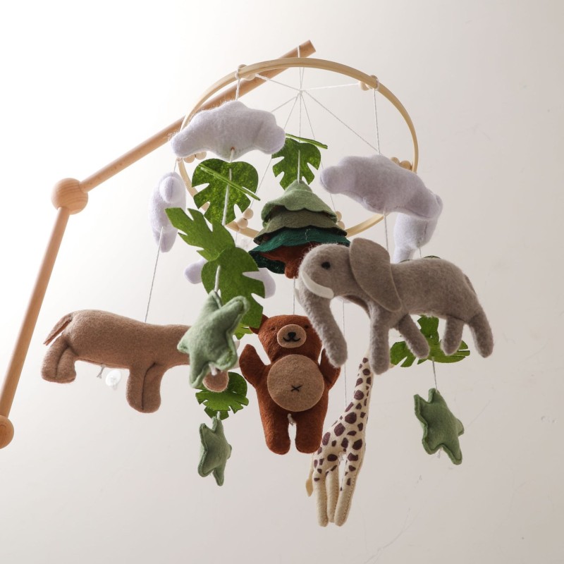Mobile Wind Chimes Factory - OEM Handmade Felt Jungle Animal Bell