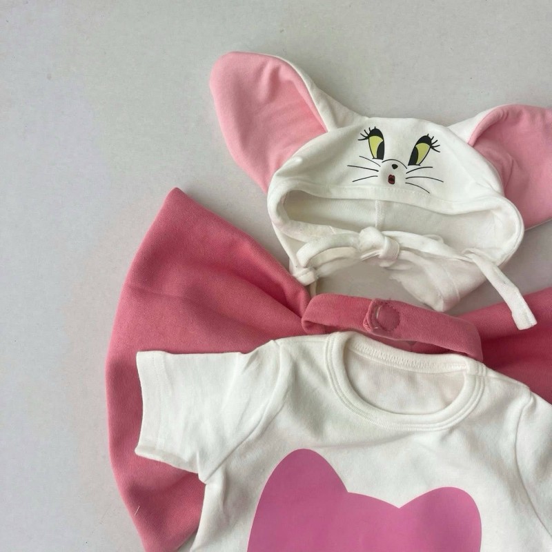 Baby Bodysuit Set Factory - OEM Cotton Soft Kitten Jumpsuit Props