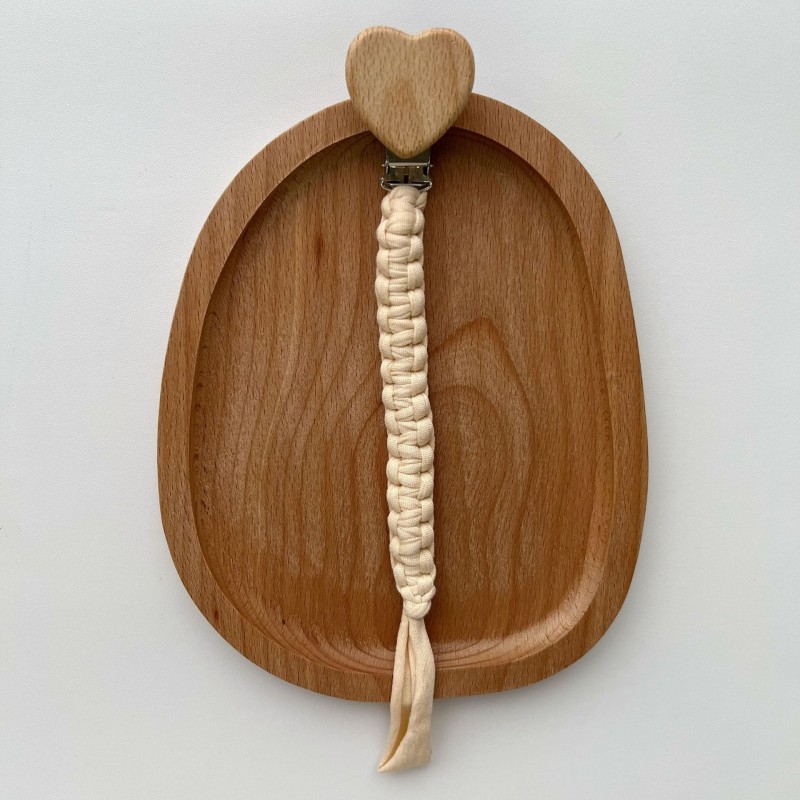 Pacifier Holder Supplier - OEM Fabric Bead Wooden Holder Clip
