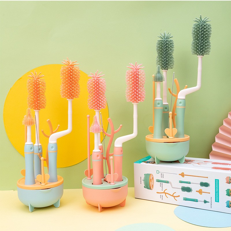 Bottle Cleaner Brush Supplier - OEM Portable Silicone Cleaning Kit