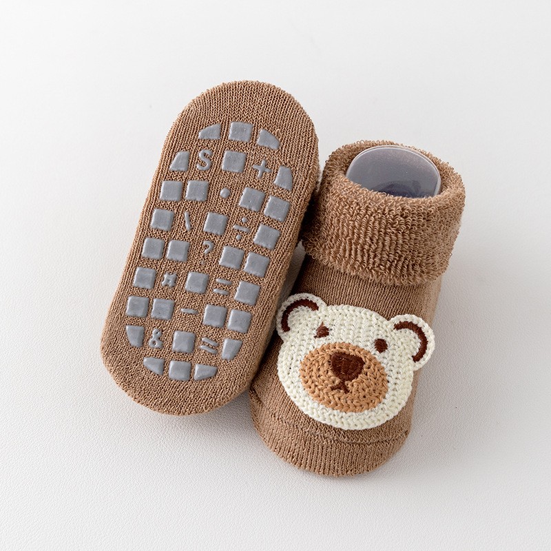 Baby Slipper Socks Manufacturer - OEM Non Skid Grip Cotton Bear Socks