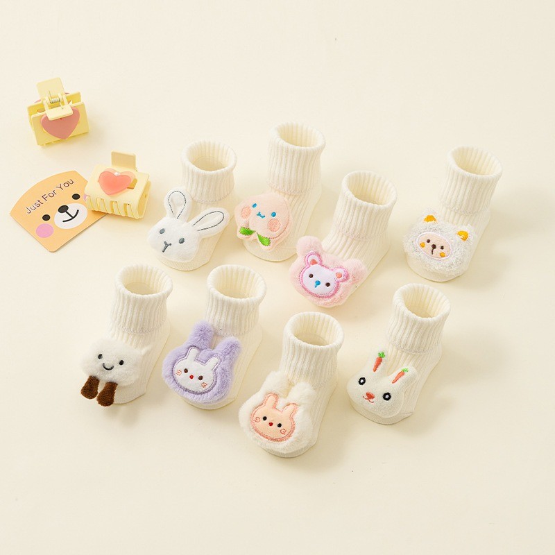 Baby Grip Socks Supplier - OEM Non Slip Cotton Animal Ankle Socks