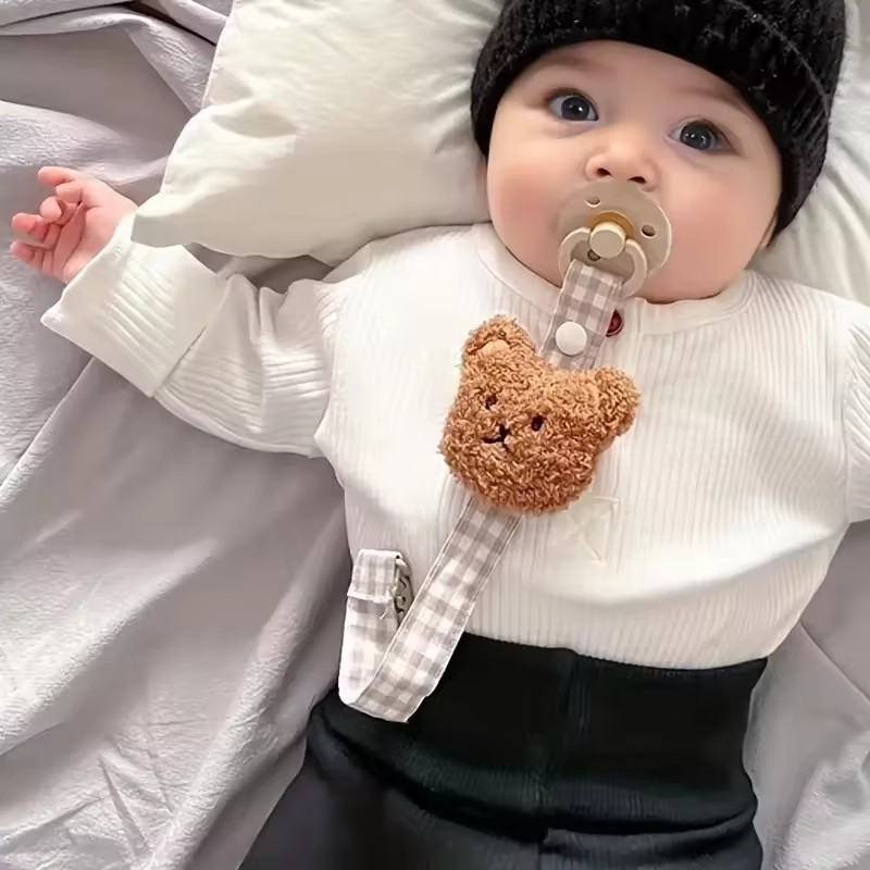 Cute Bear Pacifier Clip Manufacturer - OEM Dummy Holder Soother Strap
