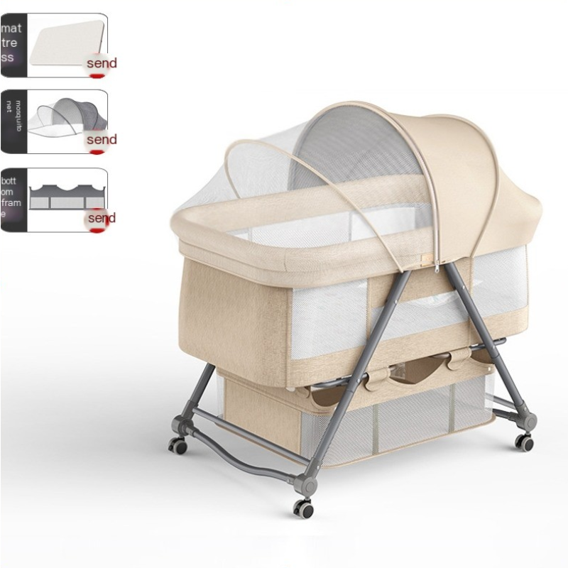 Baby Bassinet Supplier - OEM Foldable Crib Mosquito Net Wheel
