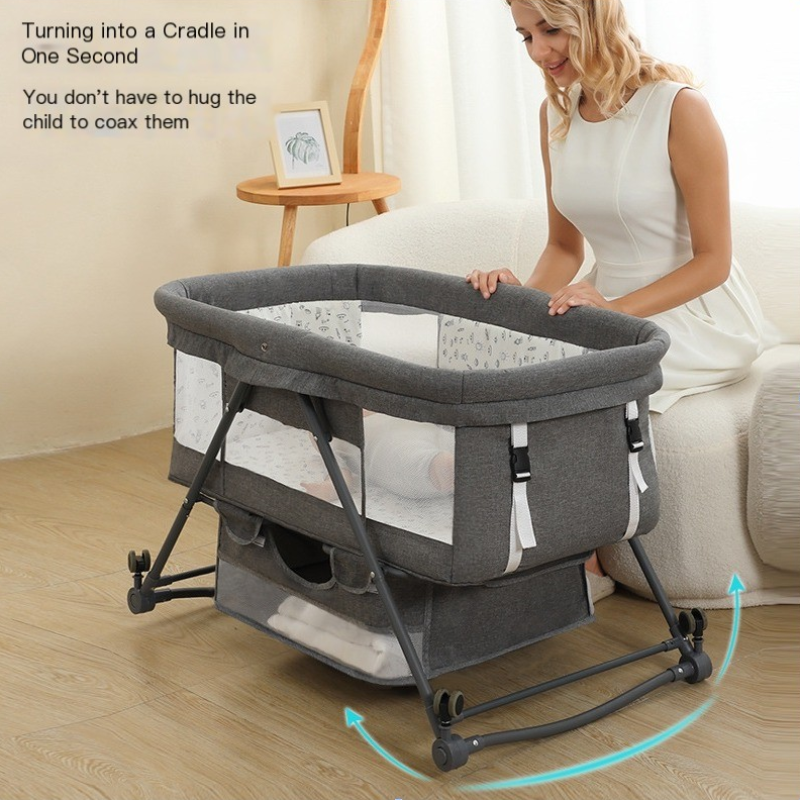 Baby Bassinet Supplier - OEM Foldable Crib Mosquito Net Wheel