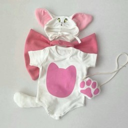 Baby Bodysuit Set Factory - OEM Cotton Soft Kitten Jumpsuit Props