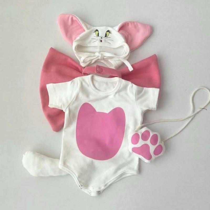 Baby Bodysuit Set Factory - OEM Cotton Soft Kitten Jumpsuit Props