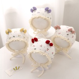 Cute Cotton Hat Supplier - OEM Bow Lace Trim Newborn Beanie