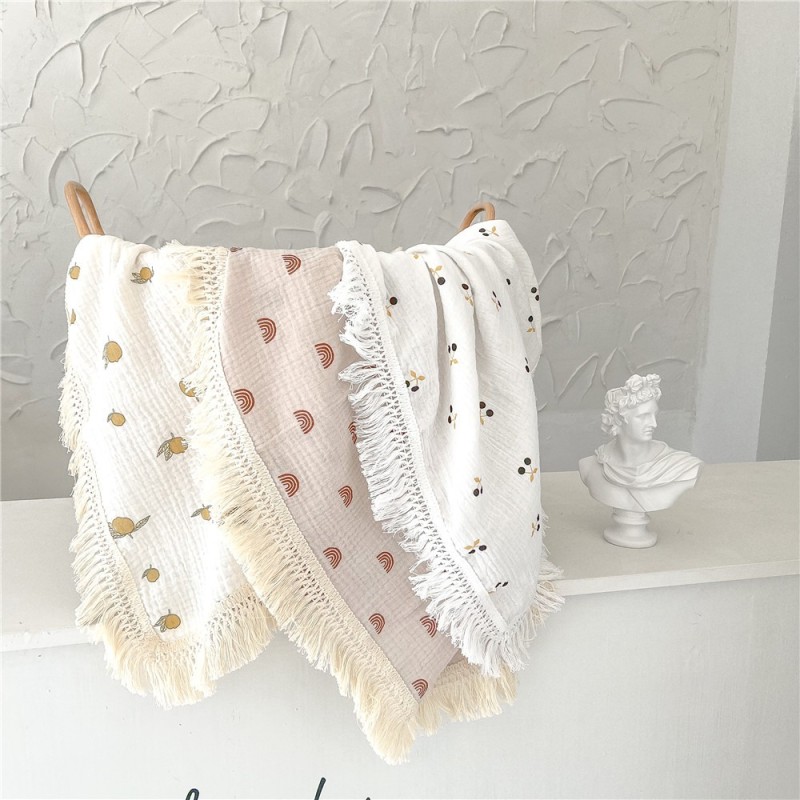 Baby Swaddle Blanket Manufacturer - OEM Printed Fringe Tassels