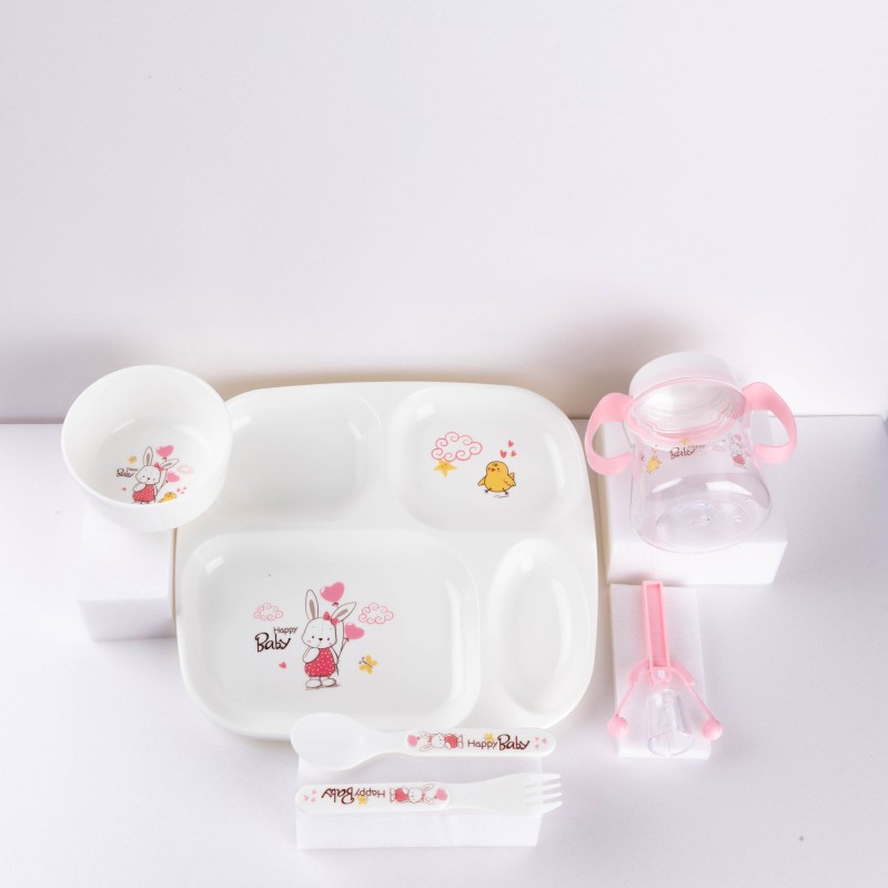 Baby Tableware Set Supplier - 6-Piece Silicone Cartoon