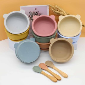 Baby Feeding Set Manufacturer - Silicone Bear Suction
