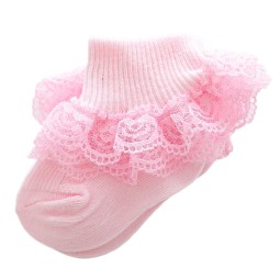 Girls Socks Supplier - Girls Double Layer Lace