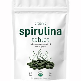 OEM Package  Organic Spirulina Tablets 60 Tables Rich in Vegan Protein Chlorophyll for Health  Supplement Full of Vitamins