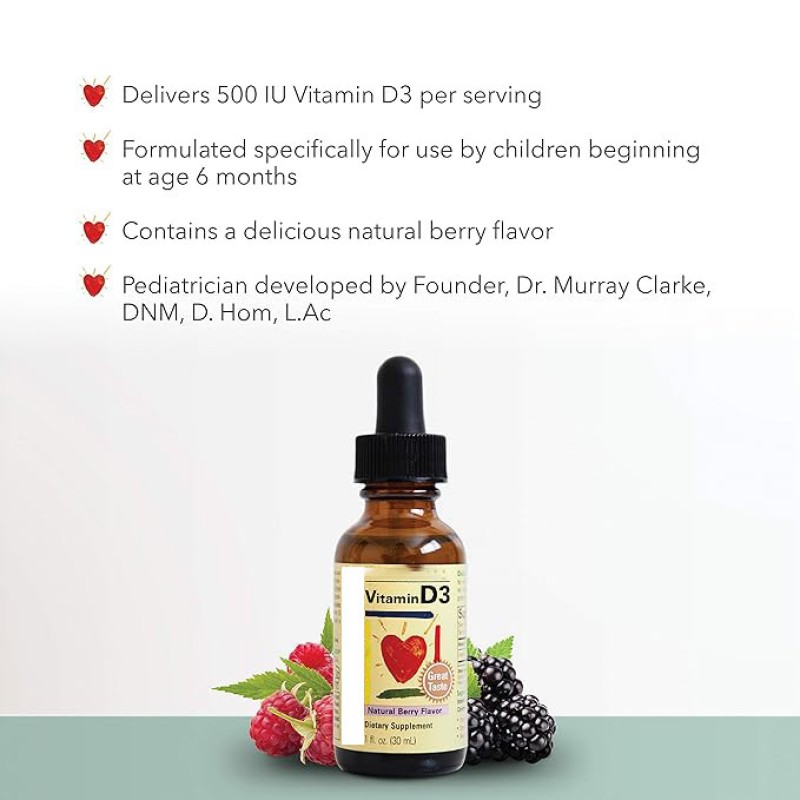 OEM Package Health Support Vitamin D3 Drops for Kids Supplements Natural Berry Flavor Immunity and Bone Support  Private Labels