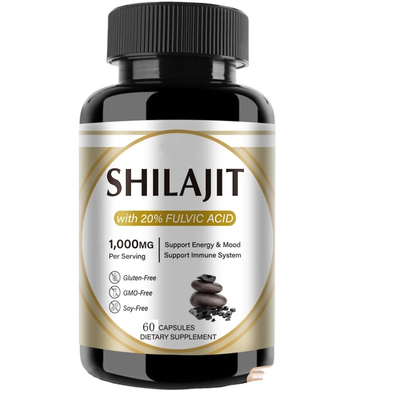 Private Brand Shilajit Capsules for Men's Health Supplement Pure Shilajit Extract 10:1 Male Best Booster