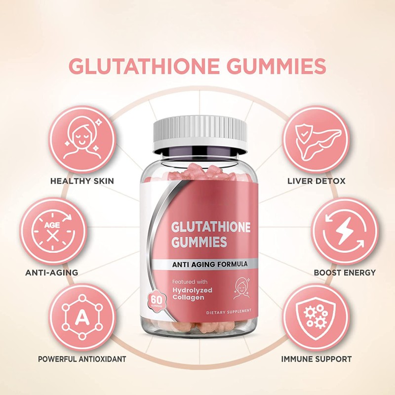 OEM Package Glutathlone Gummies with 30mg Collagen for Whitening Anti Aging Formula Booster Energy Wholesale Price