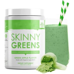 Skinny Greens Powder Natural Supergreen Supplement Green Apple Flavor Supports Healthy Weight OEM Package