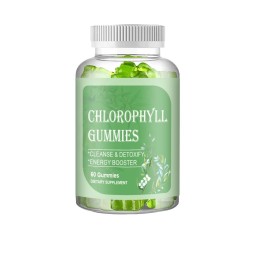 Private Package Chlorophyll Gummies Green apple Flavor Nutrition Support  Supplement for Skin Low Sugar