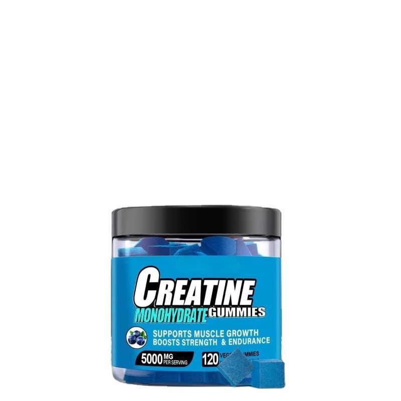 Private Label Package Creatine Monohydrate Gummies Blueberry Flavor Strengthen and Muscle Support Energy Recovery