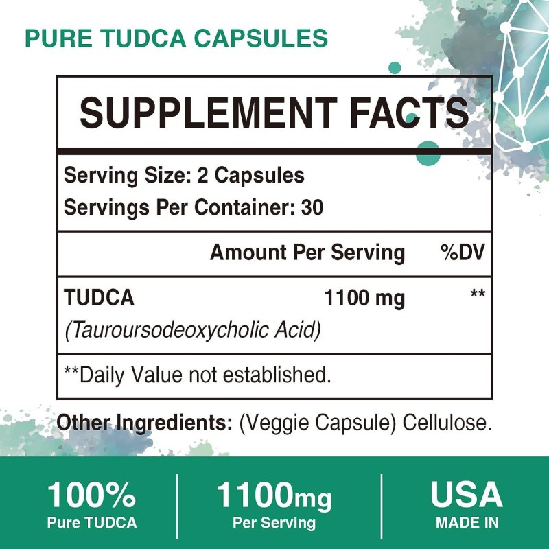 TUDCA Capsule for Liver and Gut Health Supplement Natural 1100mg TUDCA Energy Boost Private Package