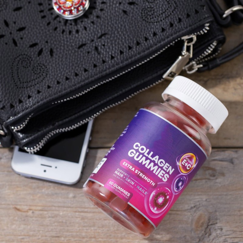 Private Package Collagen Gummies Nutrition Support Vitamin E+C Supplement for Skin Joint Hair and Nail 60 Gummies