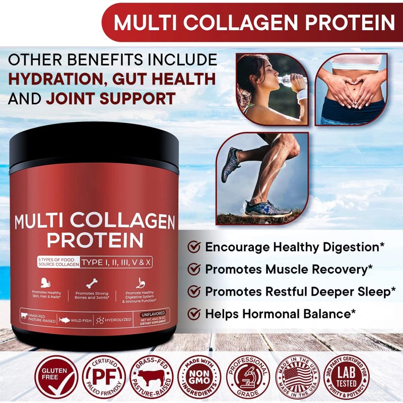 OEM Package Multi Collagen Protein Powder Food  Grade  Unflavored High Quality Wholesale Price Privide Energy