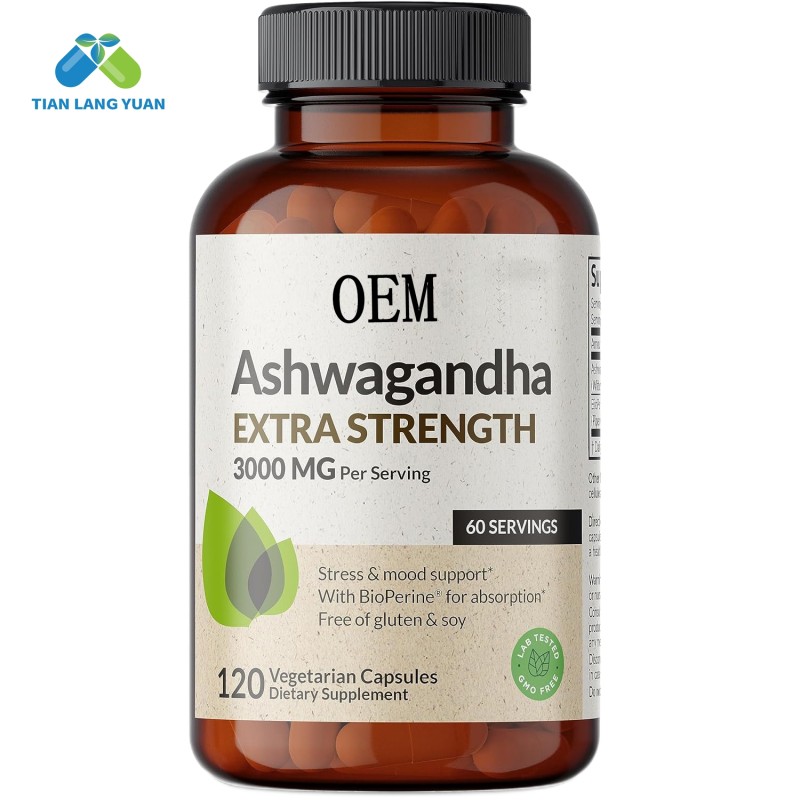 Ashwagandha Extract Capsule Men Vegan Organic Health Supplement Natural Ashwagandha Capsules Energy Boost Private Package