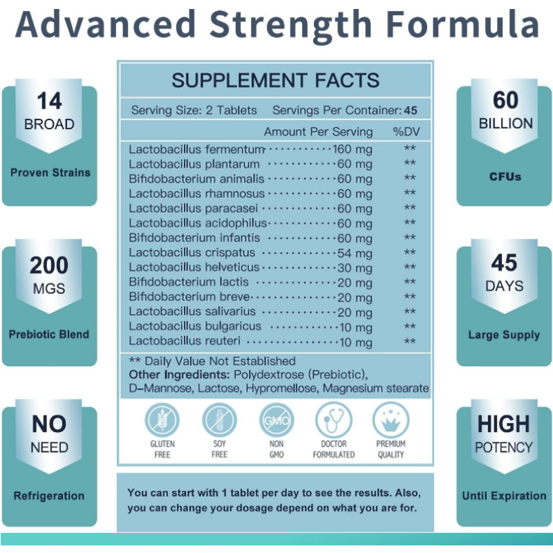 Provide Oem Package Wholesale Price Probiotics for Men Tablets boost Immune System for Male Health