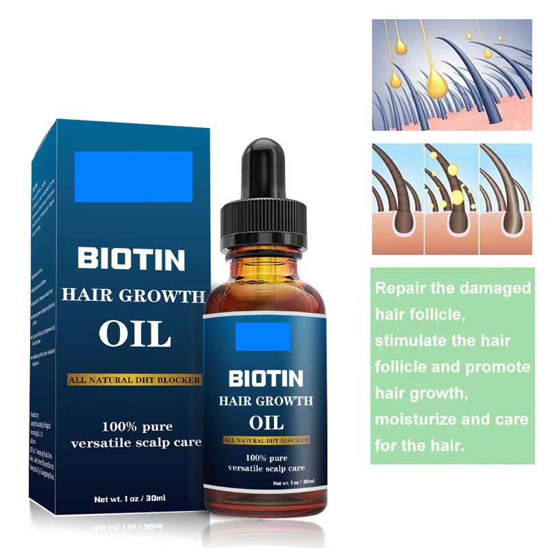 OEM Biotin Hair Growth Oil 30ML Benefits Most Types of Hair Healthy Supplement for Hair Strengthen and Best Growth Care