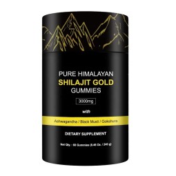 Paper Tube Package Shilajit Gummies Boost Energy with Ashwagandha Pure Himalayan 60 Gummies Per Tube Individually Wrapped