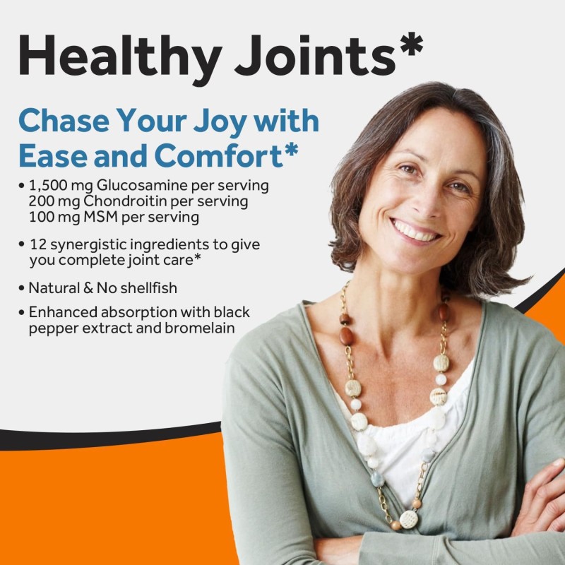 Glucosamine Chondroitin Tablets 60 Tablets with MSM Support Joint Health Supplement Energy Boost Glucosamine  Pills OEM Package