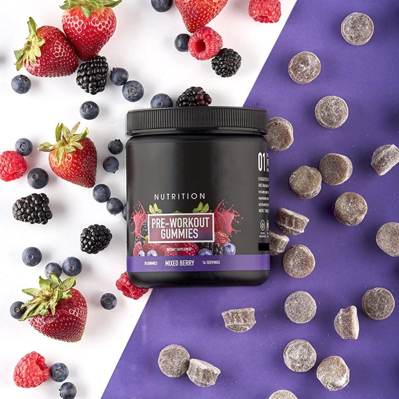 Private Label Package Nutrition Pre Workout Gummies Mixedberry Flavor Strengthen and Muscle Support Energy Prior the Training