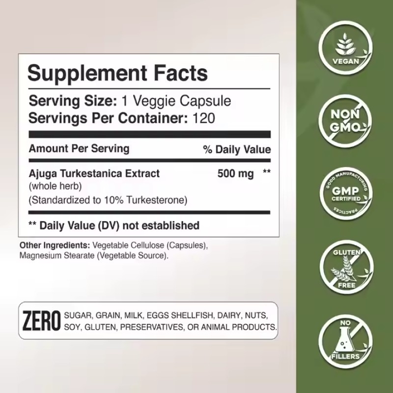 OEM Turkesterone Supplement Ajuga Turkestanica Extract Turkesterone Capsules Turkesterone Tablets