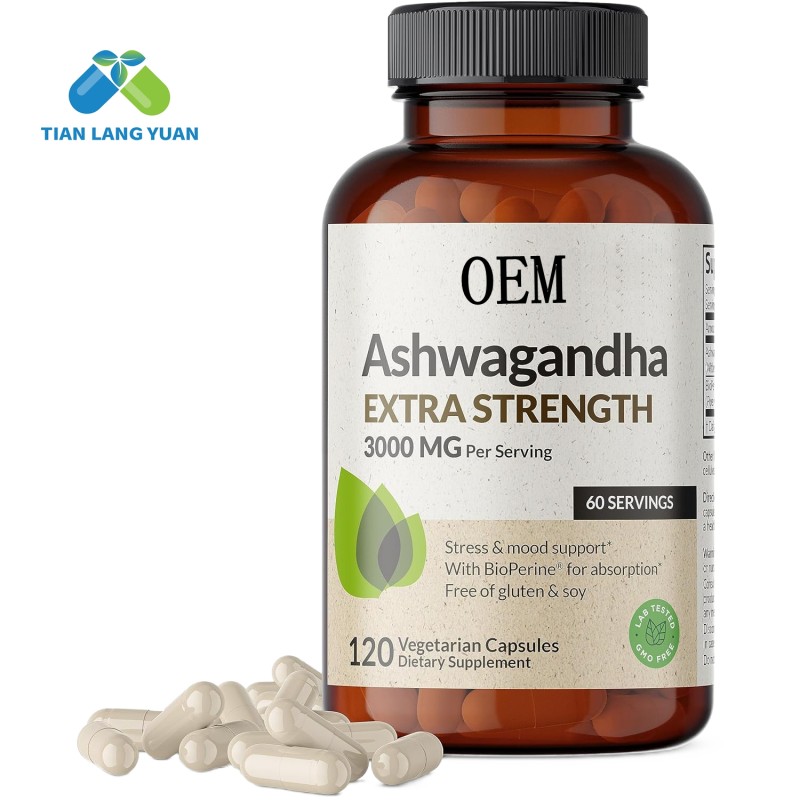 Ashwagandha Extract Capsule Men Vegan Organic Health Supplement Natural Ashwagandha Capsules Energy Boost Private Package