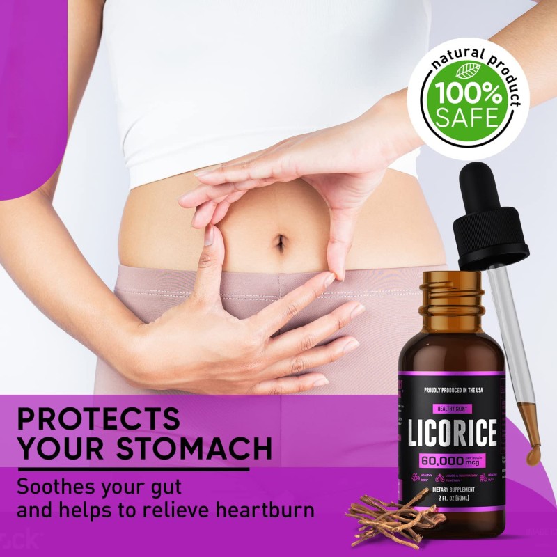 Private Label Licorice Drops 60ml Premium Quality Pure Licorice Root Rich in Antioxidants Lung Support