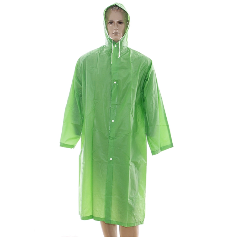 Rain Poncho Factory - PVC Long Design Buttons Drawstring