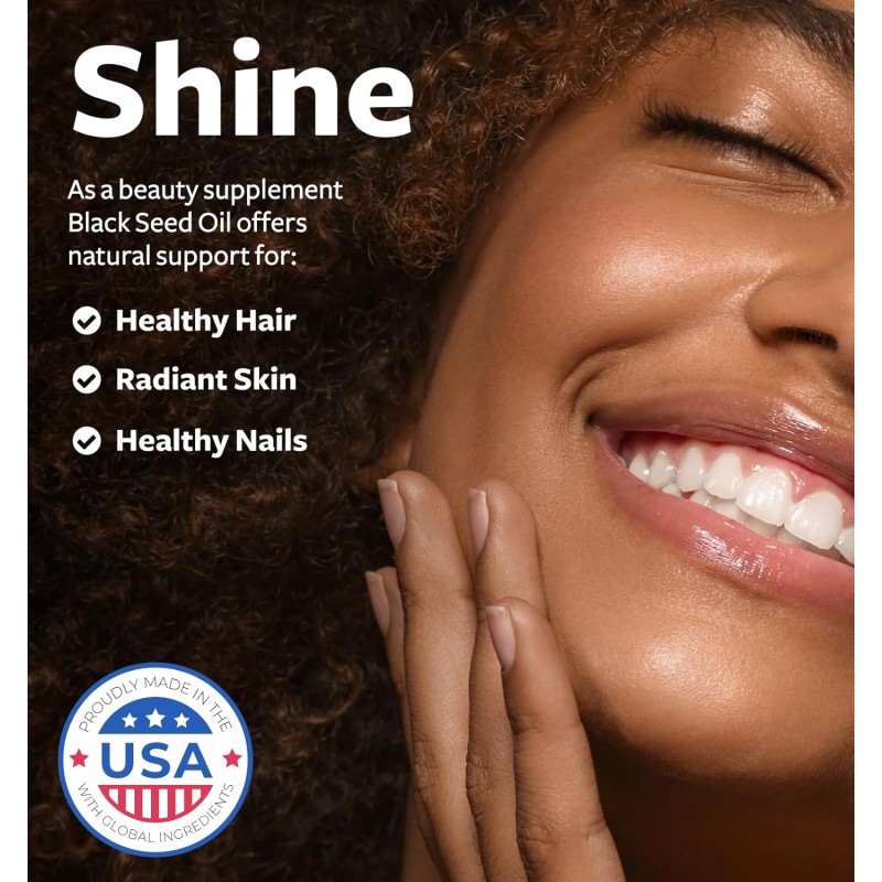 Private Label Black Seed Oil Capsules Supplement Hair & Brain & Heart Function