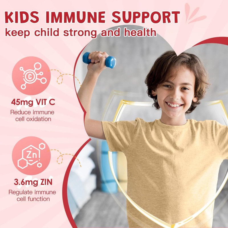 Biochealth Kids Probiotic Gummies with 5 Billion CFUs Prebiotics for Digestive Health