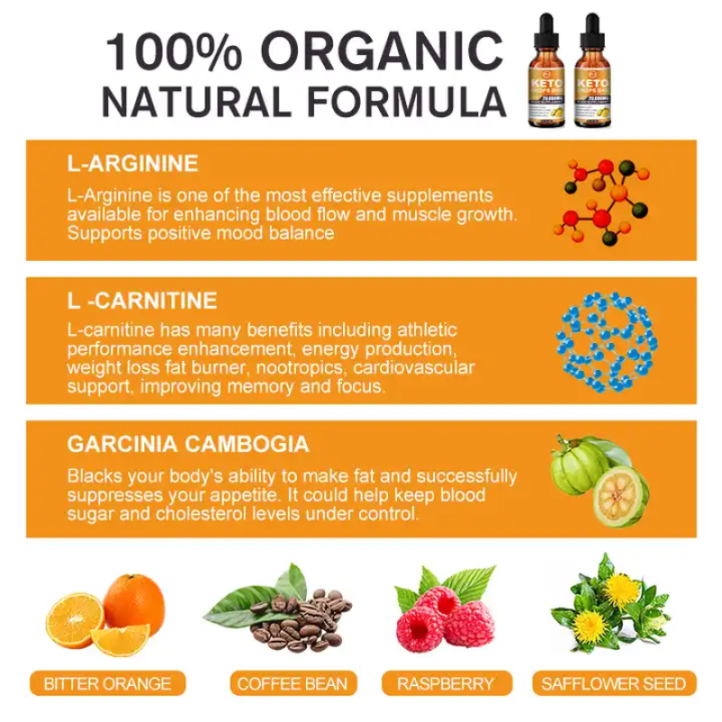 Organic Pure BHB Keto Drops Weight Loss Products Keto Diet Supplement Slimming Diet Drops