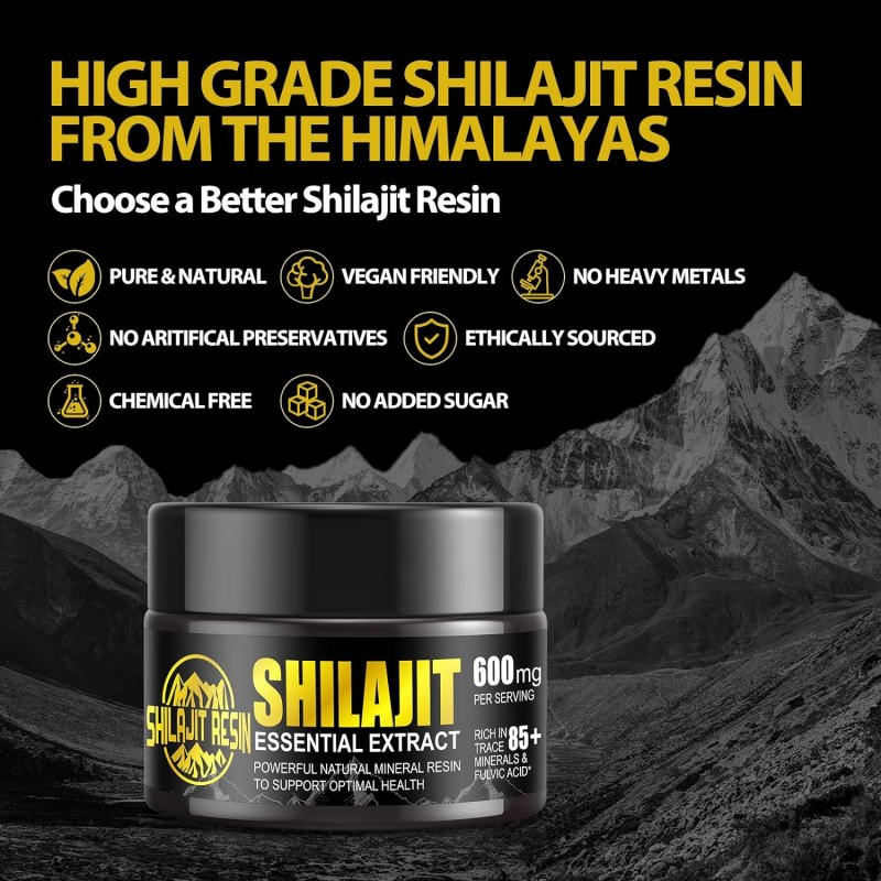 Private Label Shilajit Essential Extract Pure Himalayan Organic Shilajit Resin Focus & Energy Immunity Shilajit