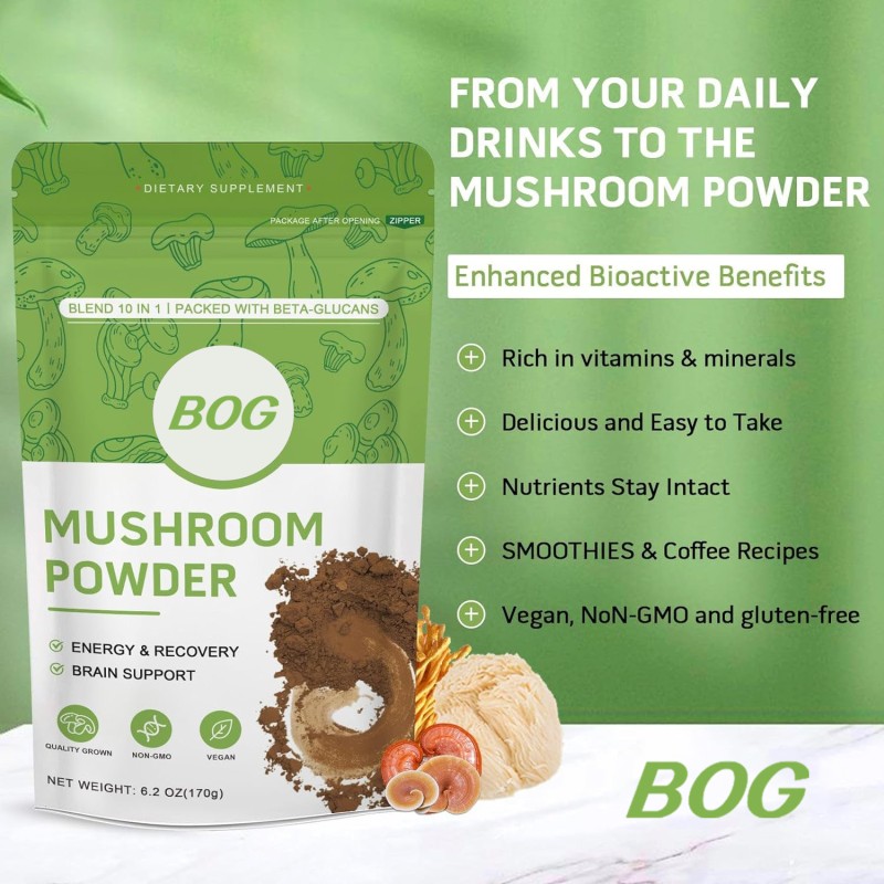 OEM/ODM Mushroom Superfood Master Blend Mushrooms Coffee Powder Natural Lions Mane Mushroom Powder